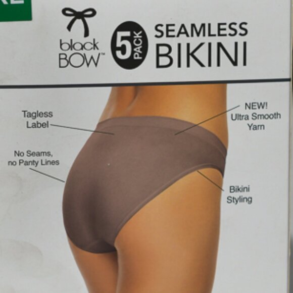 black BOW™ 5 PACK Size XL SEAMLESS BIKINI - Picture 5 of 5